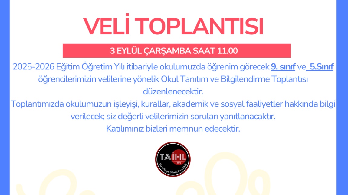 Sene Başı Veli Toplantısı Hk.